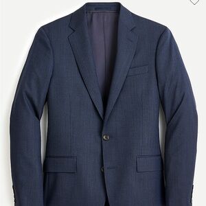 Jcrew NWT Ludlow Essential Slim suit jacket herringbone stretch Navy wool 36r